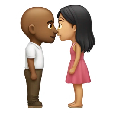 girl with guy kissing  sticker
