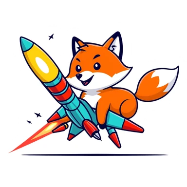 Evil Fox launching rockets  sticker