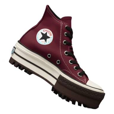 Burgundy converse platform run star hike  sticker