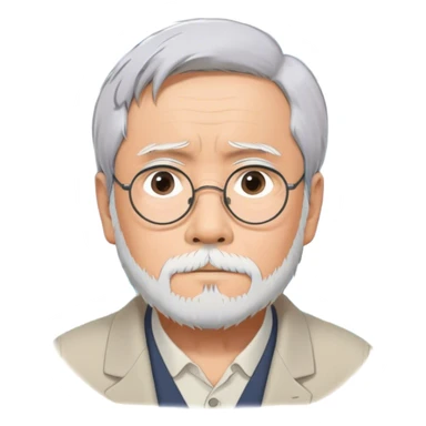 Hayao Miyazaki (filmmaker) – Cinematic Realistic Portrait of Hayao Miyazaki, portrayed with gentle, wise eyes and a thoughtful expression, set against a backdrop of whimsical sketches and animated landscapes reminiscent of Studio Ghibli, rendered with soft natural lighting and rich, detailed textures that evoke creative magic. sticker