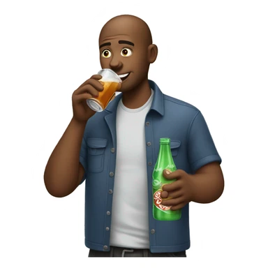 Man drinking soda sticker