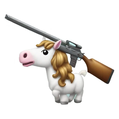 unicorn with a shotgun rim as a horn sticker