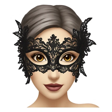 black lace masquerade mask sticker