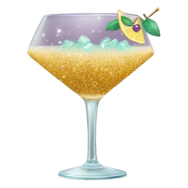 Glasses of cocktails and glitter sticker