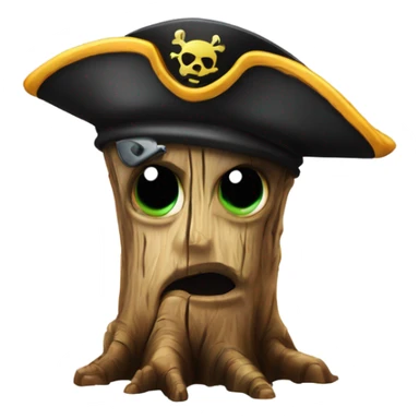 BOSS EYED tree stump with a pirate hat sticker