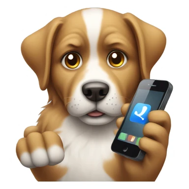 Doggie with a phone in his paw sticker