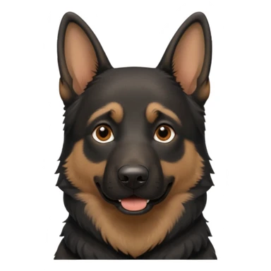 mostly black german shepherd happy face sticker