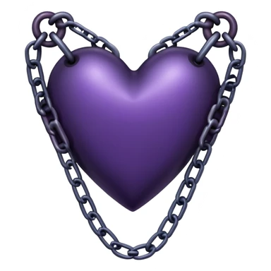 Dark purple heart in chains sticker