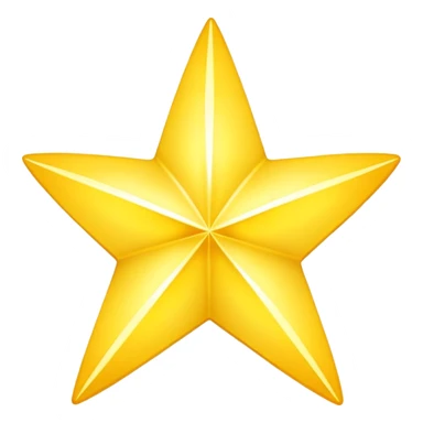 yellow volumetric 4-pointed star, four terminal star sticker