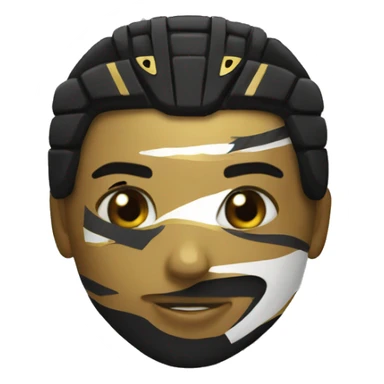 Hockey player, black and gold sticker