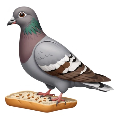 Pigeon + crumb trail, Street Wildlife. sticker