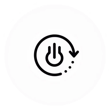 power button symbol with circle inside oval, like iPhone power icon sticker