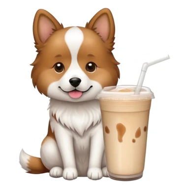 dog drink milktea sticker
