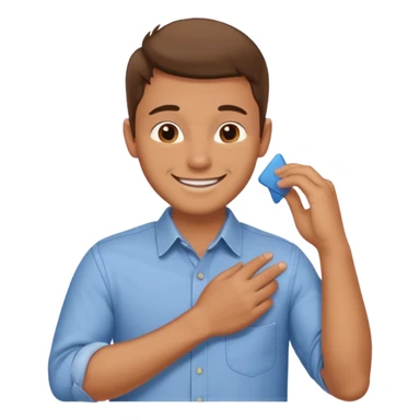 Emoji of a guy dusting off his shoulder with his hand sticker