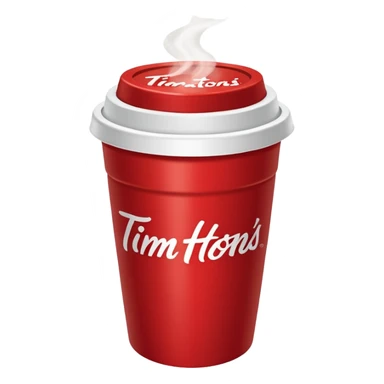 Tim Hortons coffee, it should be red cup with white write writing " Tim Hortons" and a White lid make it a large sticker