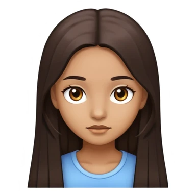 girl with light brown skin, dark eyes and dark straight long hair sticker
