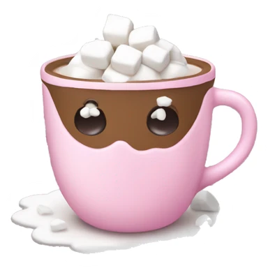 Pink hot cocoa with snowflake marshmallows  sticker