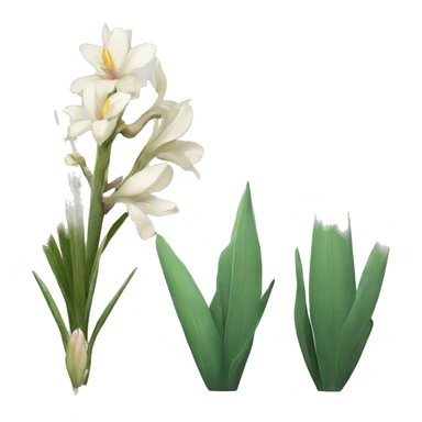 yucca with iris flower and magnolia flower sticker