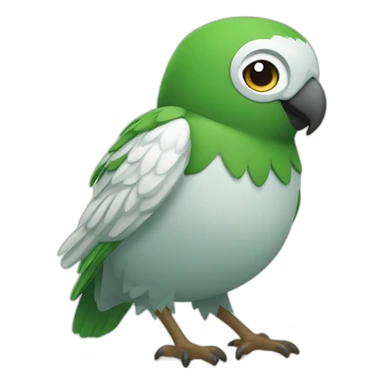 Oiseau chouette vert mouillé regard vide sticker
