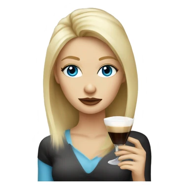 blonde hair blue eye girl drinking espresso martini  sticker