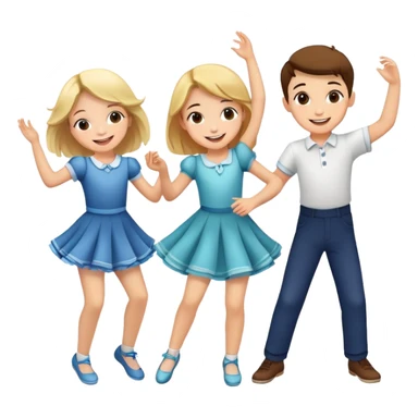 2 girls and 1 boy dancing  sticker