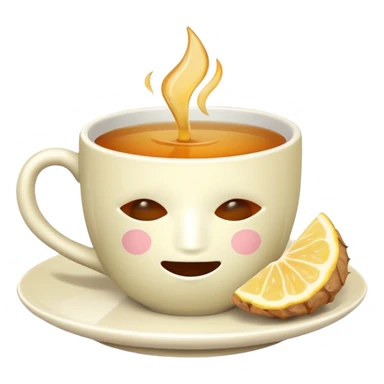 simple cup of tea with ginger root with no face sticker
