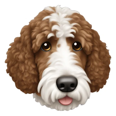 brown and white bernadoodle sticker