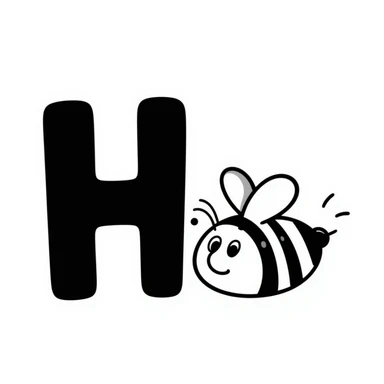 honey bee with the letter H sticker