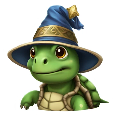 turtle with mage hat sticker