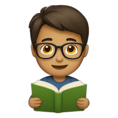 brown-Filipino-boy-with-glasses-reading-a-book sticker