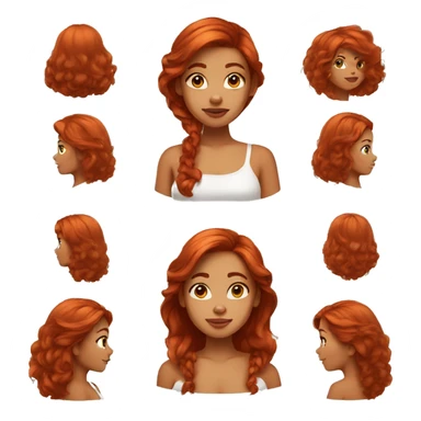 Red hair girl with medium skin tone and a beauty mark on her nose  sticker