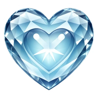 heart-shaped crystal, sparkling sticker