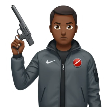 Black guy in nike tech pointing a gun sticker