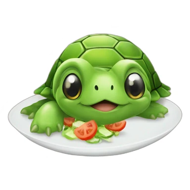 Tortue avec salade sticker