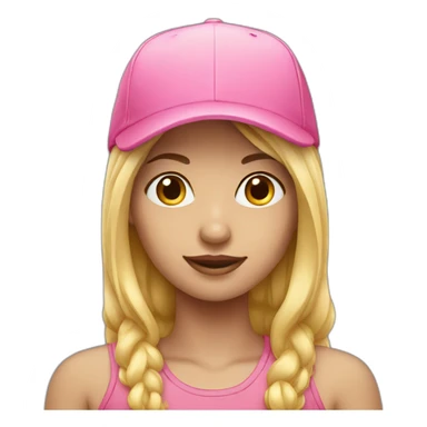 Girl-blond with pink cap sticker