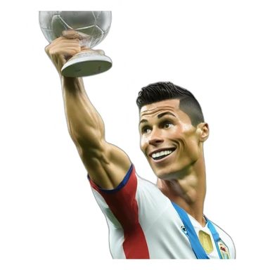 Cristiano Ronaldo con una copa del mundo  sticker
