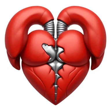 abstract muscle symbol inside a heart sticker