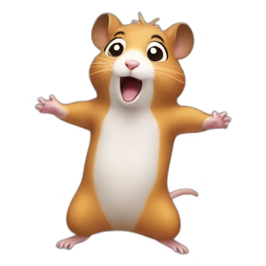 A scared hamster dancing sticker