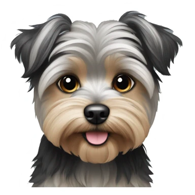 grey and black morkie sticker