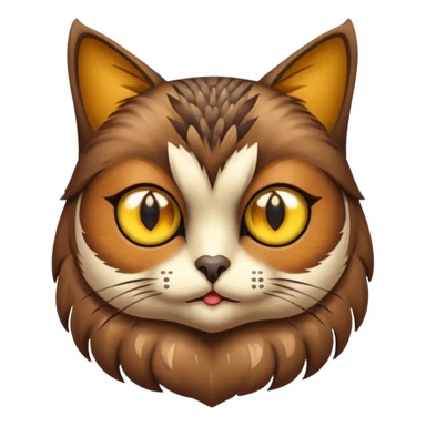 A cat with a owl body sticker