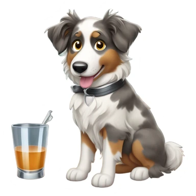 Australian shepard bartending  sticker