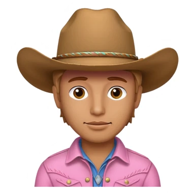pink cowboy male sticker