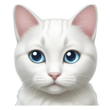 White cat light pink bow light blue eyes  sticker