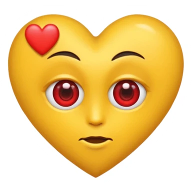 Cara amarilla con corazones en Los ojos y las megillas Rojas sticker