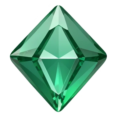 GREEN emerald, diamond gem shape, realistic sticker