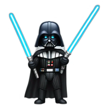 white darth vador with blue lightsaber sticker