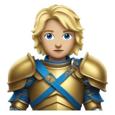 Blonde warrior with blue eyes in gold armor sticker