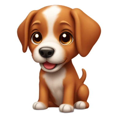 Red heeled puppy saying I love you sticker