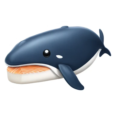 whale that is raw like a sushi sticker