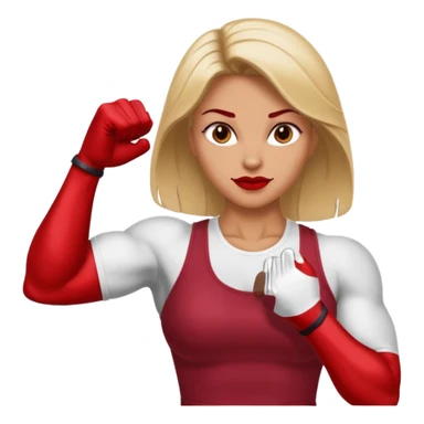 Woman with muscular arms and a manicured hand in a fist sticker